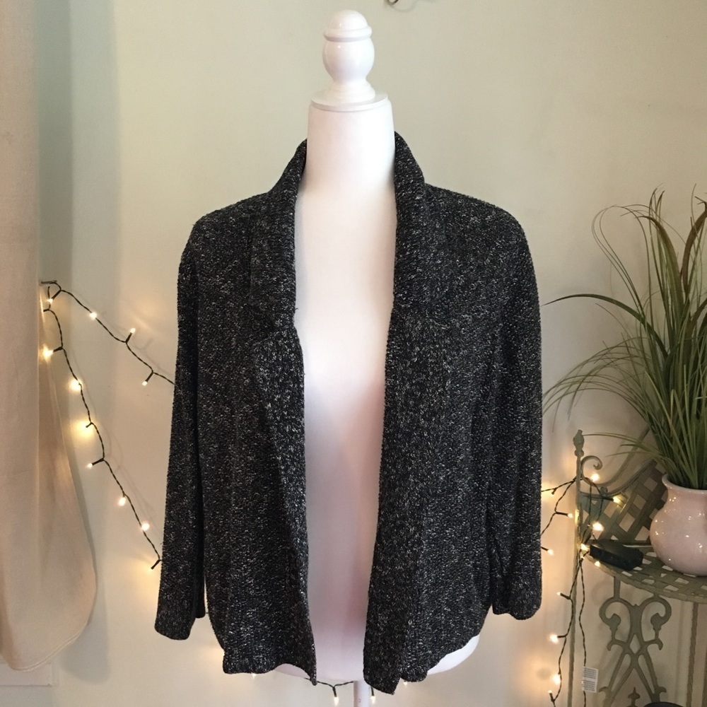 Eileen Fisher Linen Blend Knit Open Cardigan